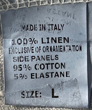Load image into Gallery viewer, Lina Tomei Womens Light Blue Linen Round Neck Shift Dress Size Large

