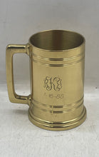 Load image into Gallery viewer, Things Remembered Gold-Tone Brass Collectible Engraved Tankard Beer Stein Mug
