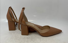 Load image into Gallery viewer, Antonio Melani Womens Beige Leather Pointed Toe Buckle Ankle Strap Heels Size 10
