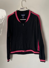 Load image into Gallery viewer, Forenza Womens Black And Pink Long Sleeve Full-Zip Track Jacket Size Medium
