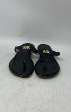 Load image into Gallery viewer, Michael Kors Womens Black Logo Emblem T-Strap Flat Thong Sandals Size 7M
