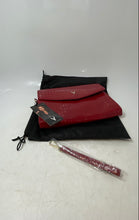Load image into Gallery viewer, Vanessa Williams Womens Red Crocodile-Embossed Leather Clutch Purse With Tags
