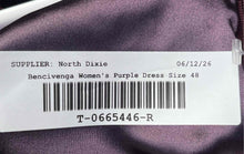 Load image into Gallery viewer, Bencivenga Womens Purple 3/4 Sleeve Boat Neck Back Zip Sheath Dress Size 48

