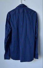 Load image into Gallery viewer, Hugo Boss Mens Blue Striped Cotton Long Sleeve Collared Button-Up Shirt Size L
