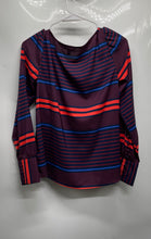 Load image into Gallery viewer, Express Womens Multicolor Striped Print Long Sleeve Pullover Blouse Top Size S
