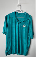 Load image into Gallery viewer, Antigua Mens Green NFL Miami Dolphins Short Sleeve Polo Shirt Size Large
