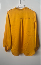 Load image into Gallery viewer, Karl Lagerfeld Womens Yellow Long Sleeve Button Front Blouse Top Size M
