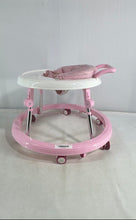 Load image into Gallery viewer, Wismind Pink White Adjustable Height Foldable Rolling Wheels Baby Walker

