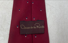 Load image into Gallery viewer, Oscar De La Renta Mens Red Printed Adjustable Classic Designer Tie
