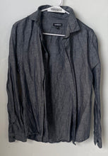 Load image into Gallery viewer, Express Mens Gray Long Sleeve Collared Button-Up Shirt Size Small
