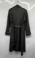 Load image into Gallery viewer, Zara Womens Black Long Sleeve Double Breasted Belted Trench Coat Size Small
