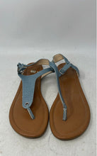 Load image into Gallery viewer, Nine West Womens Blue Brown Denim Flat Thong Sandals Size 10M
