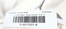 Load image into Gallery viewer, J.Crew Womens Beige Short Sleeve Crew Neck Back Button Blouse Top Size 6

