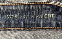 Load image into Gallery viewer, Calvin Klein Womens Blue Denim Distressed Straight Jeans Pants Sz 28x32 W/ Tags
