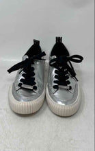 Load image into Gallery viewer, Calvin Klein Womens Lariss Silver Black White Lace-Up Sneakers Shoes Size 8M

