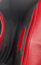 Load image into Gallery viewer, Dabeau Womens Red Leather Inner Pockets Chain Strap Tassel Flap Crossbody Purse
