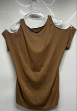 Load image into Gallery viewer, Michael Kors Womens Khaki Cold Shoulder Pullover Blouse Top Size Small
