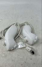 Load image into Gallery viewer, Lot Of 2 Pcs Nintendo Wii White Wired Nunchuk Gaming Controller Untested
