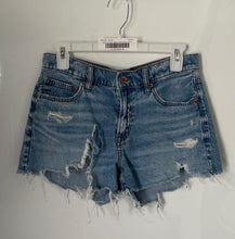 Load image into Gallery viewer, American Eagle Outfitters Womens Blue Denim Distressed Cut-Off Shorts Size 4
