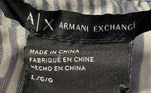 Load image into Gallery viewer, Armani Exchange Womens Multicolor Striped Half Zip Short Sleeve Blouse Top Sz L
