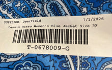 Load image into Gallery viewer, Dennis By Dennis Basso Womens Blue Long Sleeve Full Snap Hooded Rain Jacket 3X
