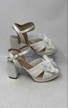 Load image into Gallery viewer, Kelly &amp; Katie Womens White Open Toe Block Ankle Strap Heels Size 6M

