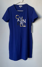 Load image into Gallery viewer, Calvin Klein Womens Blue Short Sleeve Stretch Pullover T-Shirt Dress Sz M W/Tag

