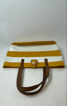 Load image into Gallery viewer, Michael Kors Womens Yellow White Brown Inner Pocket Double Strap Shoulder Bag
