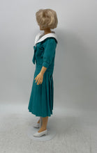 Load image into Gallery viewer, Blonde Hair Blue Eyes Princess Diana Play Doll In Green Dress With Display Stand
