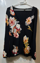 Load image into Gallery viewer, INC International Concepts Womens Black Floral Long Sleeve Pullover Sweater Sz L
