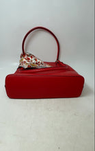 Load image into Gallery viewer, Nanette Lepore Womens Madilyn Red Faux Leather Dome Satchel Bag W/ Floral Scarf
