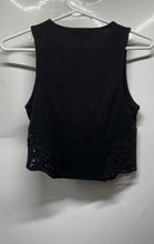 Load image into Gallery viewer, Forever 21 Womens Black Sleeveless Ribbed Pullover Cropped Tank Top Size S
