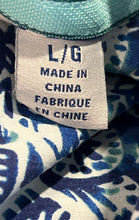 Load image into Gallery viewer, Tommy Bahama Mens Blue White Geometric Floral Short Sleeve Button-Up Shirt Sz L
