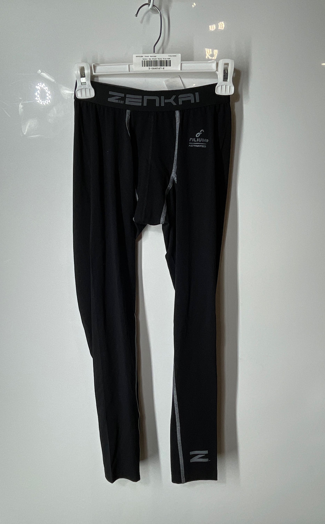 Zenkai Mens Black Flat Front Pull-On Skinny Leg Tights Pants Size Medium