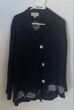 Load image into Gallery viewer, David Dart Womens Black Long Sleeve Collared Button-Up Shirt Size Large
