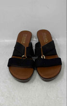 Load image into Gallery viewer, Italian Shoemakers Womens Black Brown Wedge Heel Slip-On Slide Sandals Size 10
