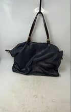 Load image into Gallery viewer, D&amp;D Firenze Womens Dark Blue Leather Double Handle Shoulder Tote Bag
