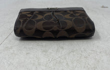 Load image into Gallery viewer, Coach Womens Brown Signature Print Jacquard Inner Divider Bifold Wallet
