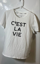 Load image into Gallery viewer, Karl Lagerfeld Womens White Black Short Sleeve Crew Neck Graphic T-Shirt Size L
