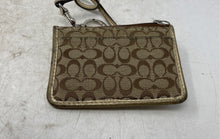 Load image into Gallery viewer, Coach Womens Brown Signature Print Card Holder ID Window Wristlet Wallet
