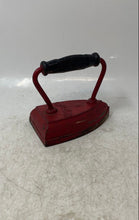 Load image into Gallery viewer, Antique Ober Manufacturing Co. Red Black Cast Iron Handled Flatiron Collectible
