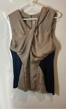 Load image into Gallery viewer, Alfani Womens Beige Black Sleeveless V-Neck Criss Cross Front Blouse Top Size M
