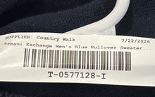 Load image into Gallery viewer, Armani Exchange Mens Blue Crew Neck Long Sleeve Pullover Sweater Size Medium
