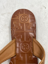Load image into Gallery viewer, Authentic Tory Burch Womens Thora Brown Leather Flip Flop Sandals Size 6M Worn
