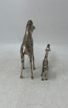 Load image into Gallery viewer, Lot Of 2 Pcs Decorative Collectible Giraffe Silver Tone Figurines
