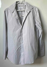Load image into Gallery viewer, Calvin Klein Mens White Black Striped Slim Fit Dress Shirt Size M 15.5 32/33
