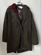 Load image into Gallery viewer, Vince Camuto Womens Green Long Sleeve Hooded Full-Zip Parka Coat Size L
