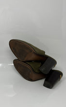 Load image into Gallery viewer, Michael Kors Womens Louise Green Suede Studded Block Mules Heels Size 7 M
