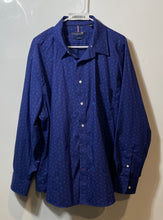 Load image into Gallery viewer, Tommy Hilfiger Mens Blue Printed Regular Fit Stretch Dress Shirt Size 2XL
