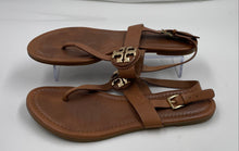 Load image into Gallery viewer, Authentic Tory Burch Womens Brown Leather Thong Sandals Size 8M Worn Damaged
